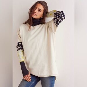 NWT We The Free Tiger Style Cuff Sweater in Tea Combo
